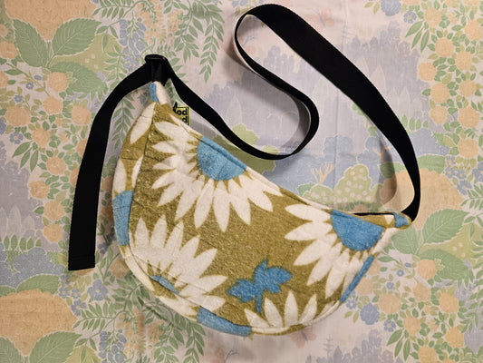 Quilted Felt Floral Sling Bag