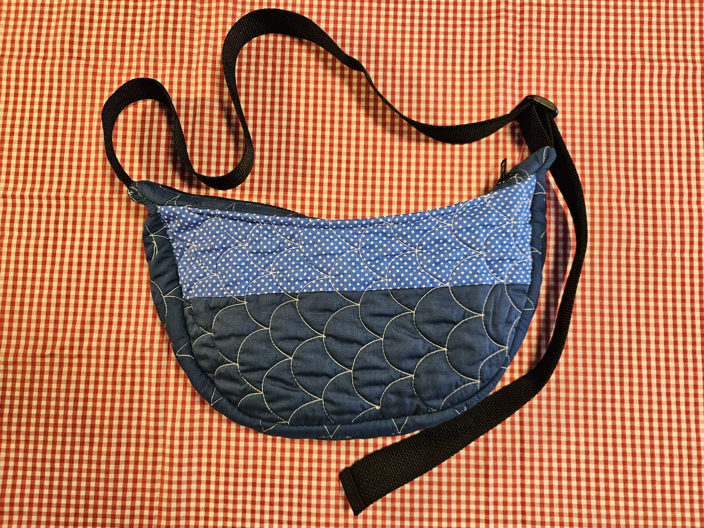 Quilted Blue Sling Bag