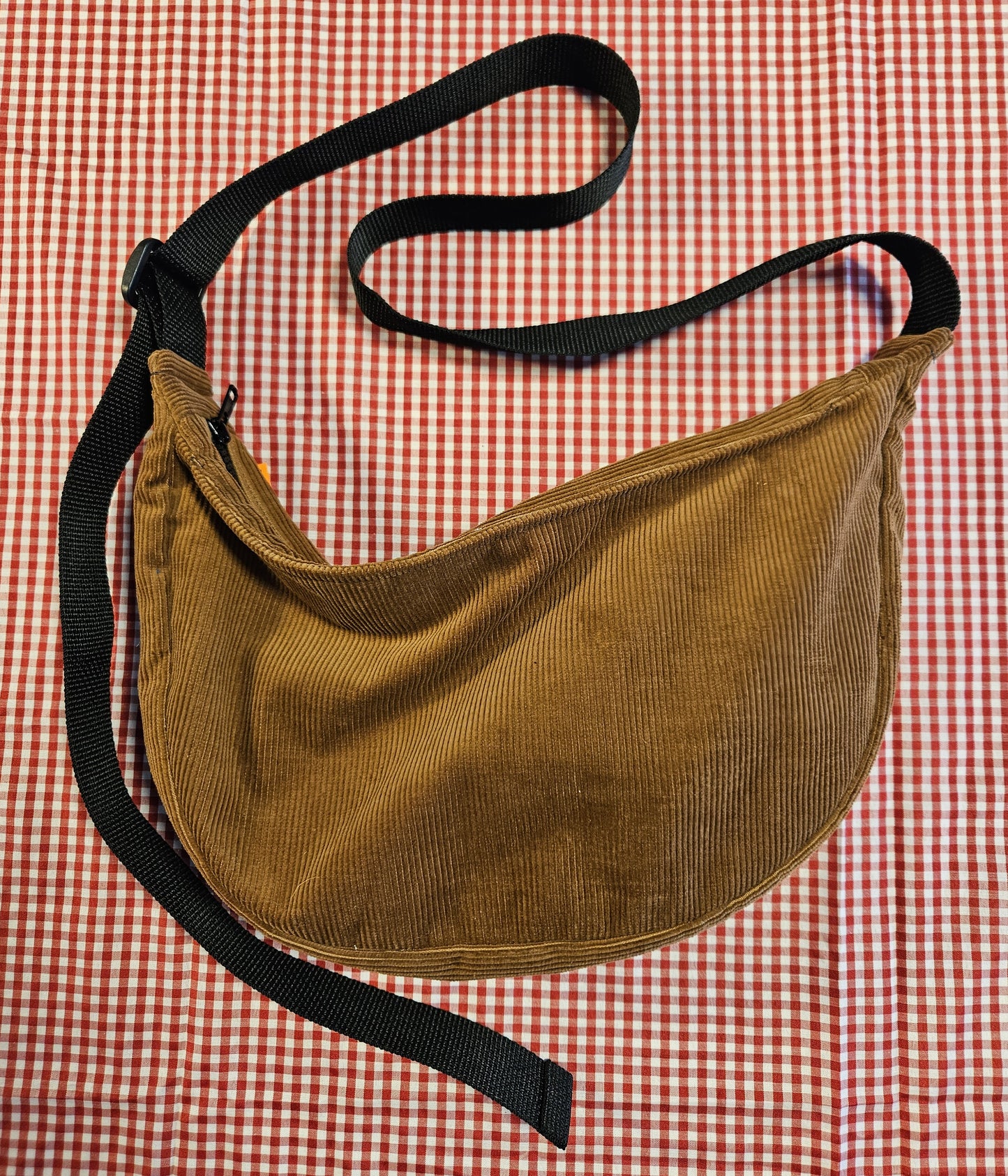 Brown Corduroy Sling Bag