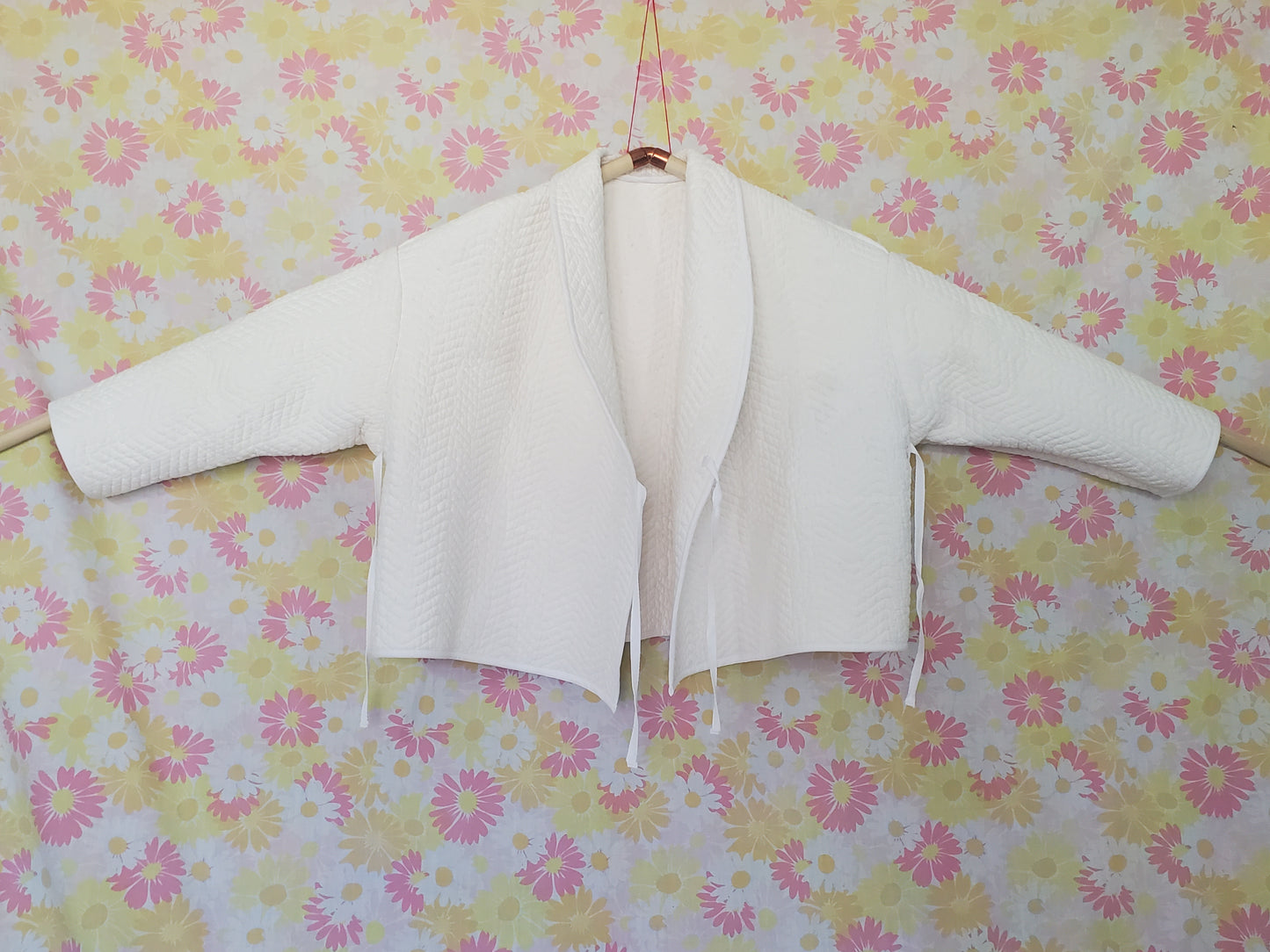 XL - White Quilt Coat