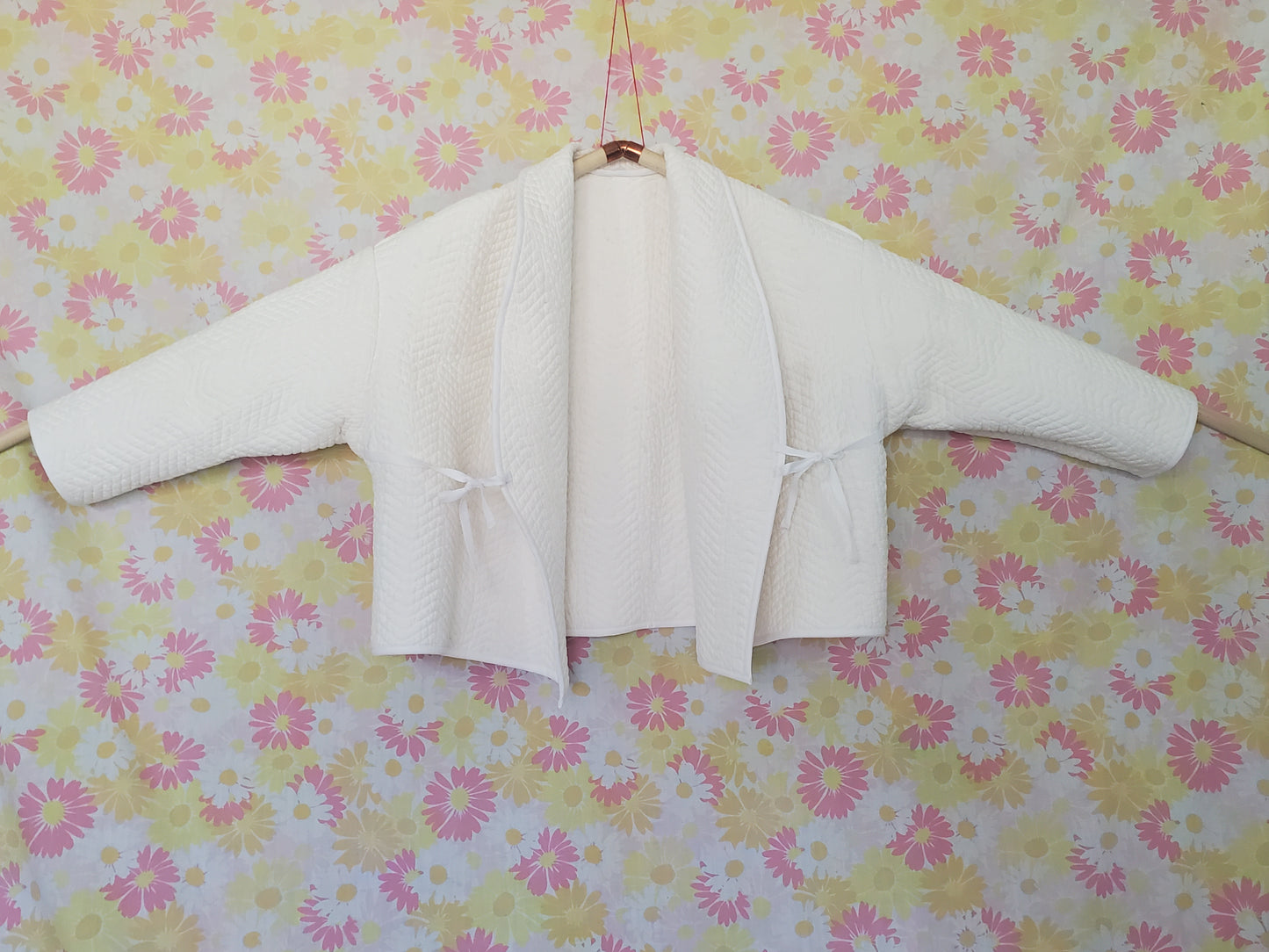 XL - White Quilt Coat