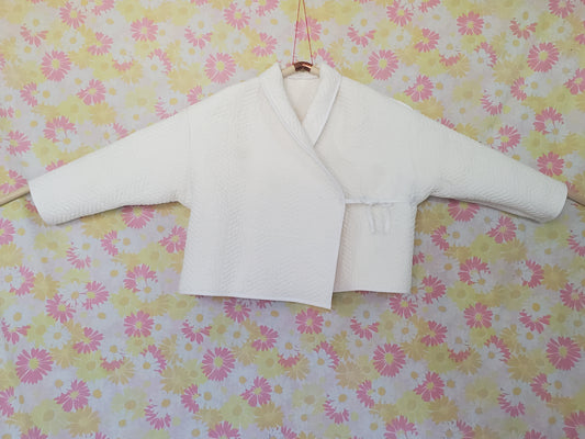 XL - White Quilt Coat